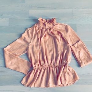 Women’s satin peplum blouse